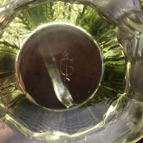 Vintage IMPERIAL GLASS Green Mini-Basket | Marked - Picture 6 of 13